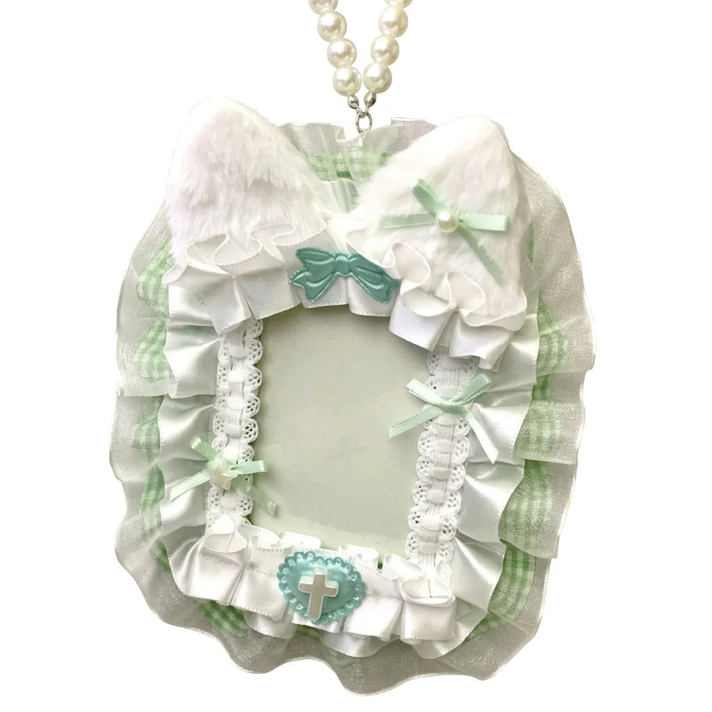Creative Angel-Wings Card Holder Lace Bowknot Decor Student Card Storage Protective Cover Korean Fans Photocard Holder Bag Pen