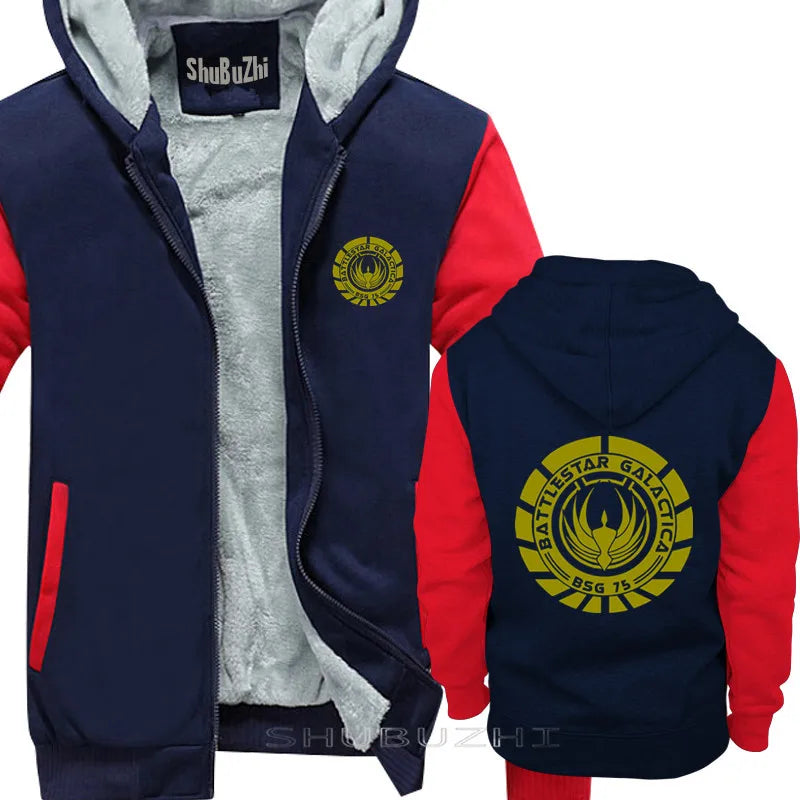 Battlestar Galactica | BSG 75 | SciFi |  warm coat men black pullover winter autumn fashion male thick hoodie cotton sbz5339