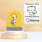 Cartoon Giraffe Customized Name Stamps for Kids,Personalized Waterproof Stamp for Clothing Name Seal for Student&Child