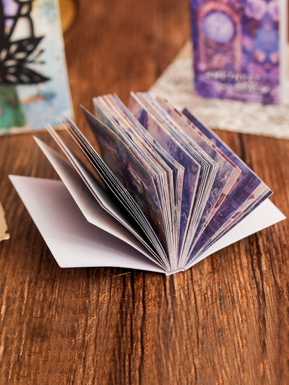 50 Sheets Per Book of Exquisite Illustration Materials Book, Various Themes Patterns, DIY Scrapbook Planner Decoration Supplies