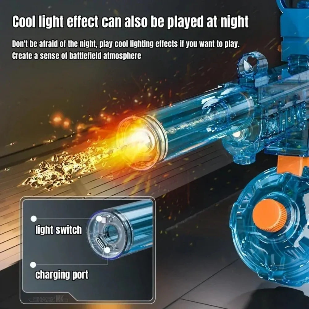 UMP45 Electric Water Gun Full Automatic Submachine with Light Large-Capacity Outdoor Beach Swimming Pool Shooting Game Kid Toy
