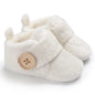 2022 Baby Autumn Winter Boots Baby Girl Boys Winter Warm Shoes Solid Fashion Toddler Fuzzy Balls First Walkers Kid Shoes 0-18M