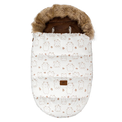 Stroller Footmuff Outdoor Winter Baby Warm In Pram Removable Thicker Windproof Fur Collar Baby Envelope Stroller Accessories