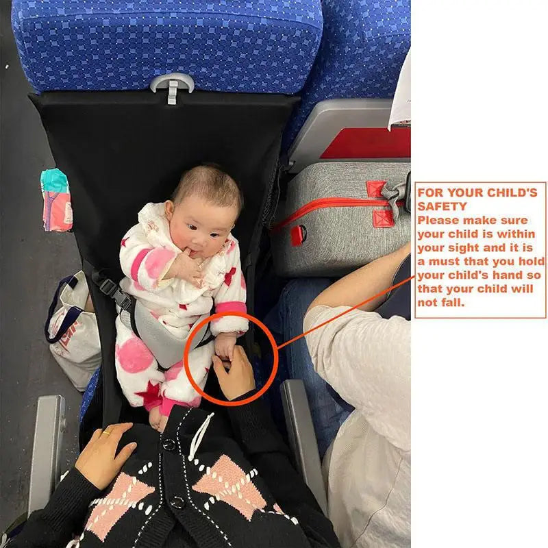 Travel Airplane Bed For Baby Pedals Bed Kids Airplane Seat Extender with Side Pocket Portable Foot Rest Hammock Car Sleep Crib