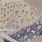 White Flower Petal Cherry Blossom Peach Blossom Falling Petal Floral Gradient 5D Self Adhesive Nail Art Sticker Manicure Decals