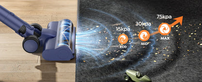 Laresar V11 650W 75000PA Ultra-Strong Cordless Vacuum Cleaner,90 Min Long Runtime,Removable Battery & Smart Display Vacuum