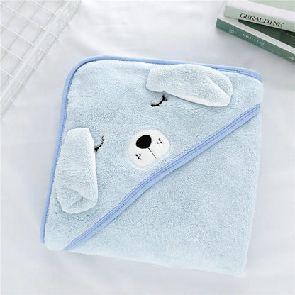 Baby Bath Towel Boy Girl Baby Towel Newborn With Hood Cartoon Coral Fleece Infant Towel Blanket Newborn Baby Bathrobe Infan