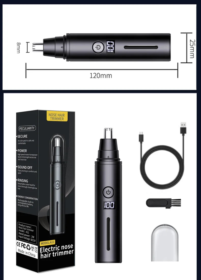 Nose Hair Trimmer USB Rechargeable Trimmer For Nose Electric Shaver Trim Nose Hair For Women And Men