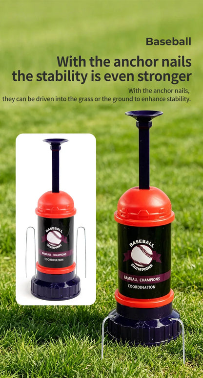 Boys Baseball Pitching Machine Toys Set with Carry Bag Ground Pegs Soft Baseball Outdoor Sports Games Training Toy Kids Gift