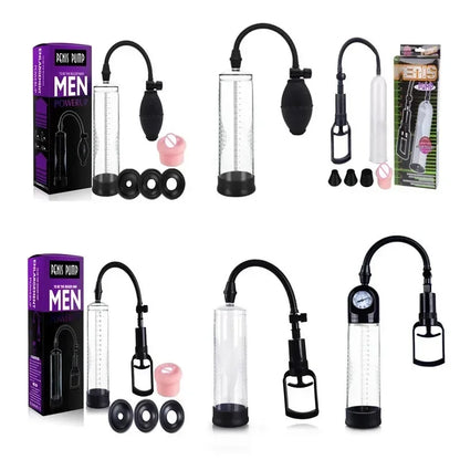 Penis Pump Sex Toys for Men Male Masturbator Penis Extender Vacuum Pump Penis Enlargement Enhancer Dick Trainer Massager Ring