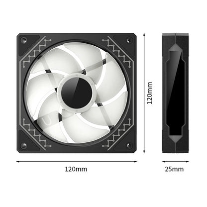 TEUCER 1PCS Prism12025 PC Case Fan 120mm 5V 3Pin ARGB Cyclic Mirror Light Effect PWM 800 to 2000RPM Cooling Fan