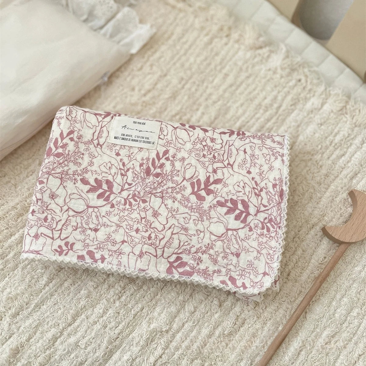 Baby Blanket Floral Soft Cotton Muslin Newborn Swaddle Wrap Receiving Blanket Quick Dry Bath Towel Baby Stroller Cover