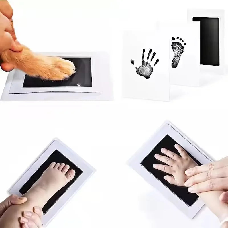 Non Toxic Baby Hand Footprint Ink Pad Pet Dog Cat Paw Print Kit Clean Touch No Mess Family Memory Keepsake Newborn Souvenir Gift