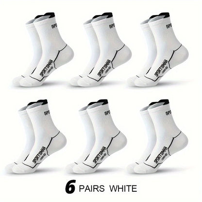 6 Pairs Socks Men's Short Socks Sweat Absorbent and Odorous Basketball Socks Running Sports Socks Breathable Mesh Men's Socks