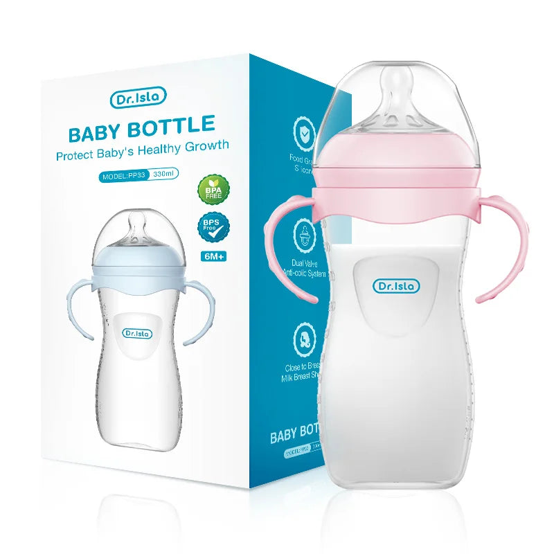 Baby PP Bottle 150/240/330ML Newborn Baby Bottle with Handle Milk BottleFeeding Baby Bottles Newborn Feeding Supplies BPA-Free