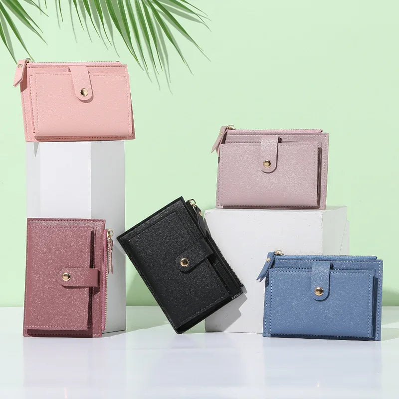 Ladies ultra-thin card package Korean coin purse zipper card package Candy-colored bus student bank card set US dollar package