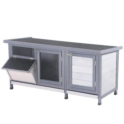Gray Square Wooden Pet Cage for Small Animals Such as Rabbits, with Assembly Required, Made in Spain.