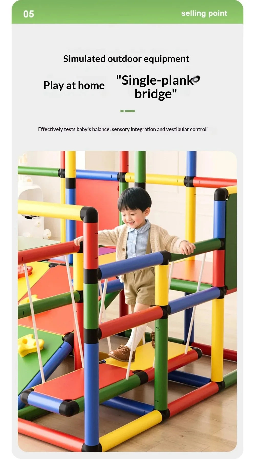 Kids Indoor Climbing Frame With Slide For Sensory Training And Intellectual Development Play Equipment