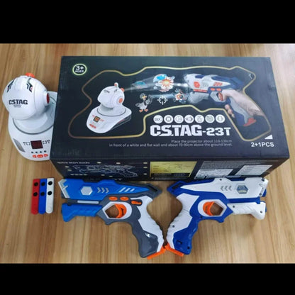 CSTAG Projector Shooting Game Guns Set New Kids Gifts Science&Imagination Toy For Boys Laser Tag Infrared Pistol Guns Game Toys