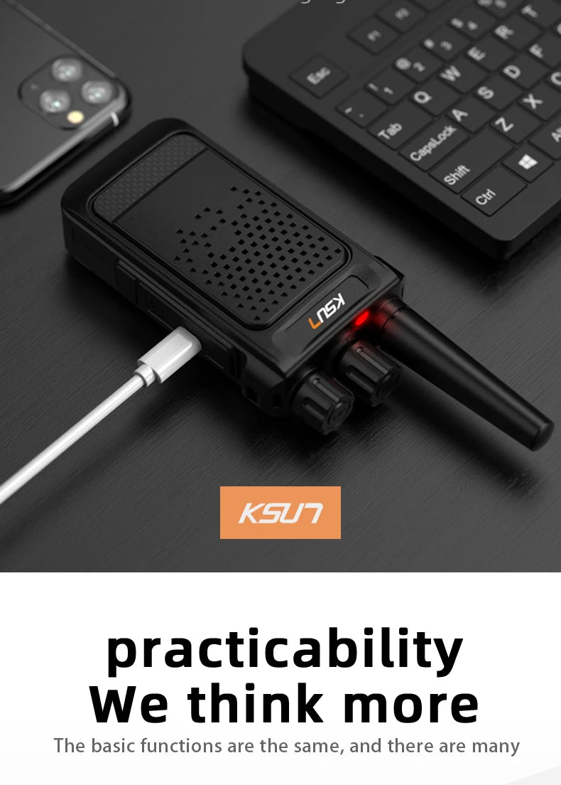 Mini Portable Walkie Talkie 2pcs UHF Radio Wireless Intercom VOX Function PMR446 Walkie Talkie Two Way Radio Station KSUN X26