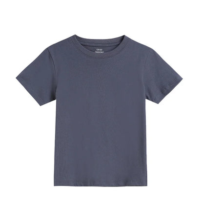 2-16 Years Summer Kids Boys Girls T-shirts Solid Cotton Breathable Teenager Short Tops Children's Tees Casual Shirt Baby Clothes