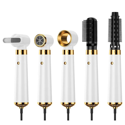HOMEFISH 5-in-1 Electric Hair Dryer with Automatic Straight & Curling Iron Hot Air Comb & Diffuser for Outdoor Use AC Motor