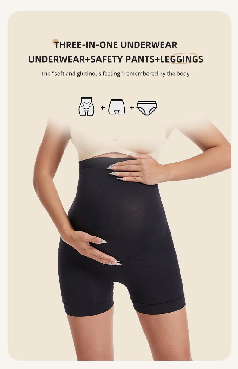 High Waist Seamless Maternity Pants Pregnant Women Comfortable Safety Panties Knickers Ladies Pregnancy Short Leggings Underwear
