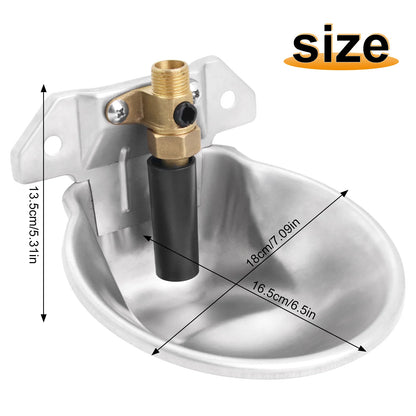 Automatic Goat Sheep Water Drinker Bowl Stainless Steel Lamb Drinker Waterer With Copper Valve Farm Animal Dog Feeding Supplies