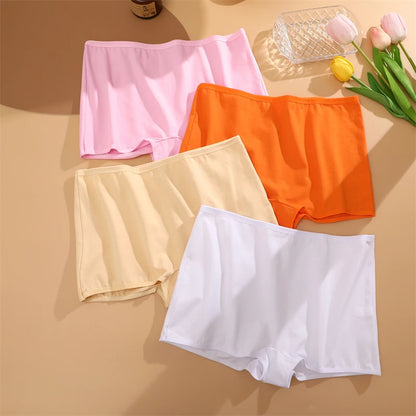 FINETOO 3PCS Women's Cotton Boyshort Panties Breathable Low Waist Solid Colors Underwear Female Casual Sports Boxers Underpants