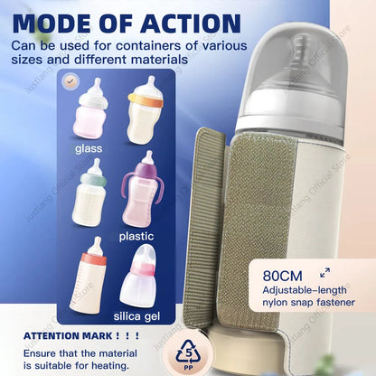 JUSTLANG 10000mAh Baby Bottle Warmer 5 Heat Level Multifunction Breast Milk Warmer Accurate Temperature Control Baby Bottle Heat