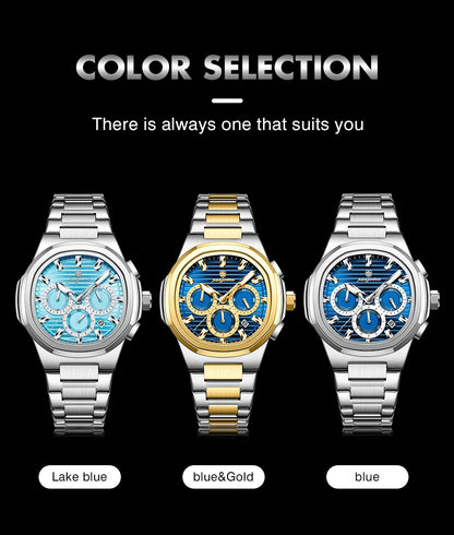 PAAZOMU Fashion Brand Man Wristwatch Waterproof Stainless Steel Luminous Men Watch Chronograph Date Luxury Quartz Men's Watches