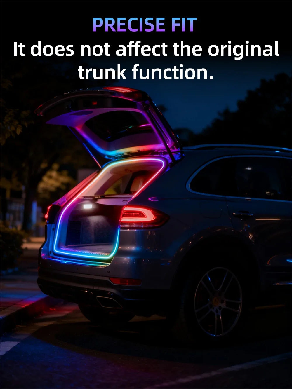 New car universal trunk and trunk lights with colorful lighting APP control LED ambient light RGB decorative light