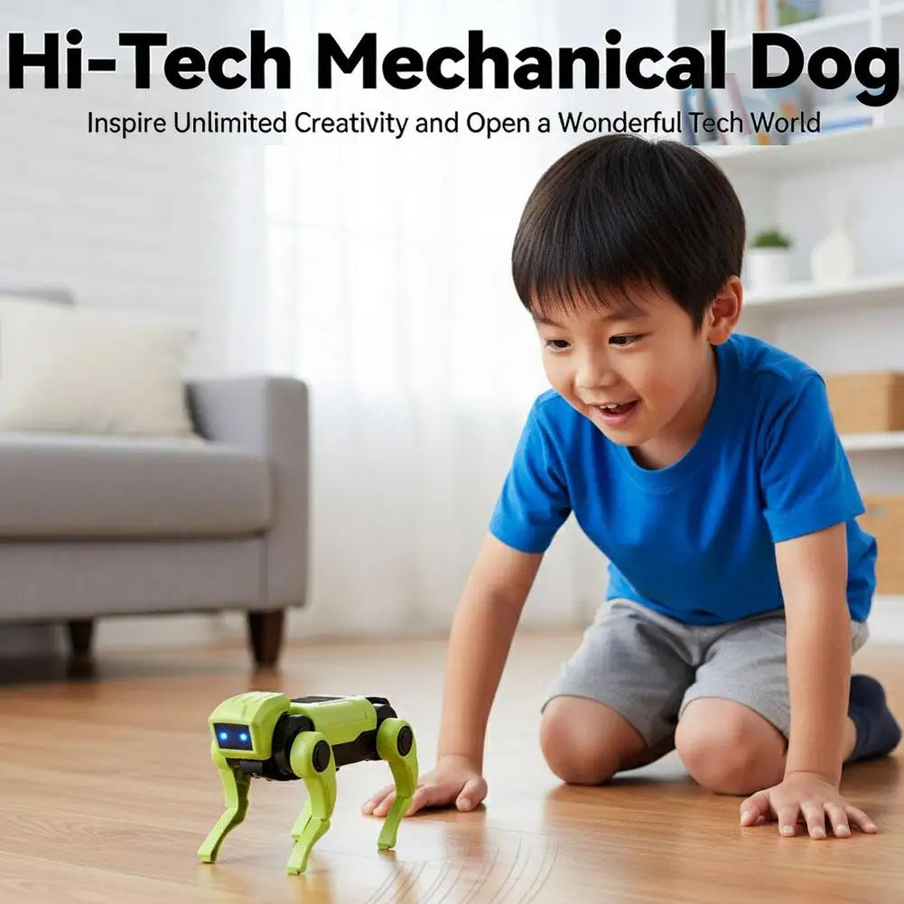 1-10PCS DIY Assembly RC Robot Dog Toy Remote Control Mechanical Robot Kit Science Teaching Model Electric Set Gift For Boys Kids