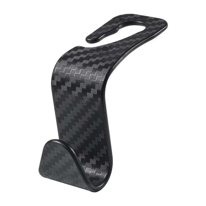 4Pack Car Seat Carbon Fiber Hook for Bags Car Clips Front Seat Headrest Organizer Holder Auto Fastener Hangers Car Accessories