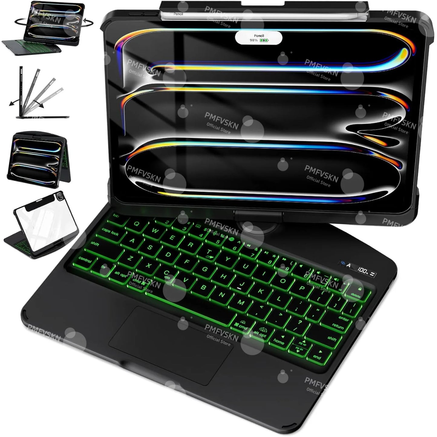 360° Rotate Magic Keyboard For iPad Pro 11 2024 2022 Air 4 5 6 7 For iPad 12.9 13 10th Generation 11th A16 2025 6th 5th 4th Gen