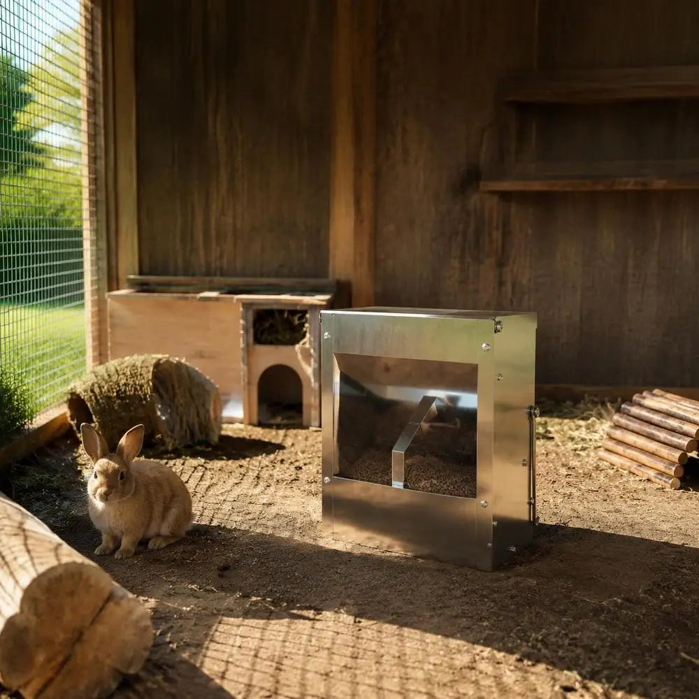 Rabbit Feeder, Galvanized Steel Hay Rack Feeding Trough For Hutch And Cage, Silver, 20x12.5x25 Cm, For Home Rabbit Pen And Farm Use