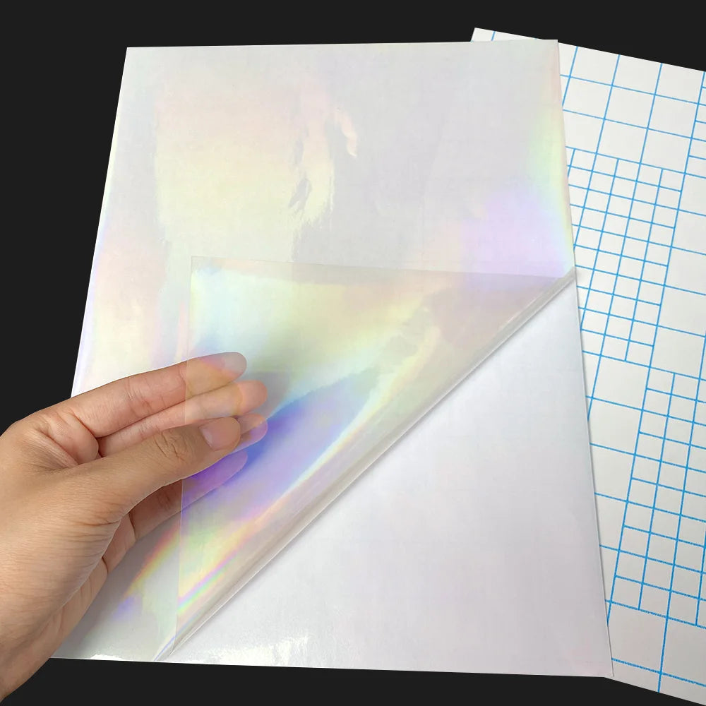 50 Sheets Broken Glass Hologram Cold Lamination Film Sticker A4 Sheets Star Shiny Dots DIY Package Card Photo Holographic Film