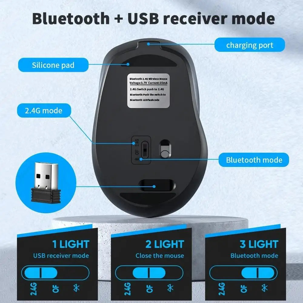 Beechip Rechargeable Wireless Bluetooth Mouse Silent WIRELESS COMPUT MOUS USB Ergonomic Gamer Mouse For Computer Laptop Macbook