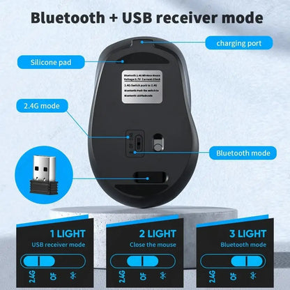 Beechip Rechargeable Wireless Bluetooth Mouse Silent WIRELESS COMPUT MOUS USB Ergonomic Gamer Mouse For Computer Laptop Macbook
