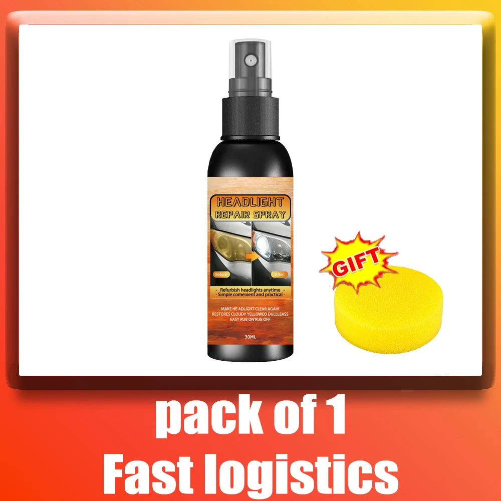 Car Headlight Coating Spray Liquid Car Light Cleaner And Restorer UV Resistant Long Lasting Head Light Coating Spray