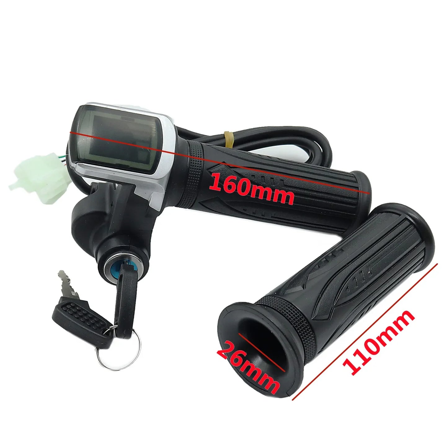 24V/36V/48V Electric Bike Twist Grip Throttle with LCD Battery Display Electric Bicycle Throttle Grip with Power Indicator