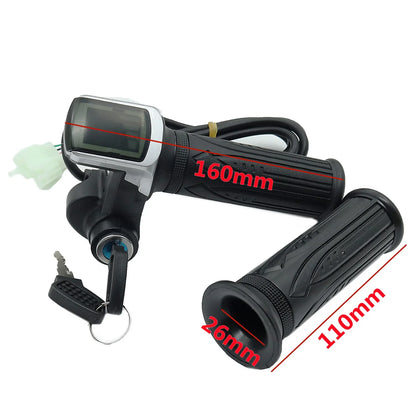 24V/36V/48V Electric Bike Twist Grip Throttle with LCD Battery Display Electric Bicycle Throttle Grip with Power Indicator