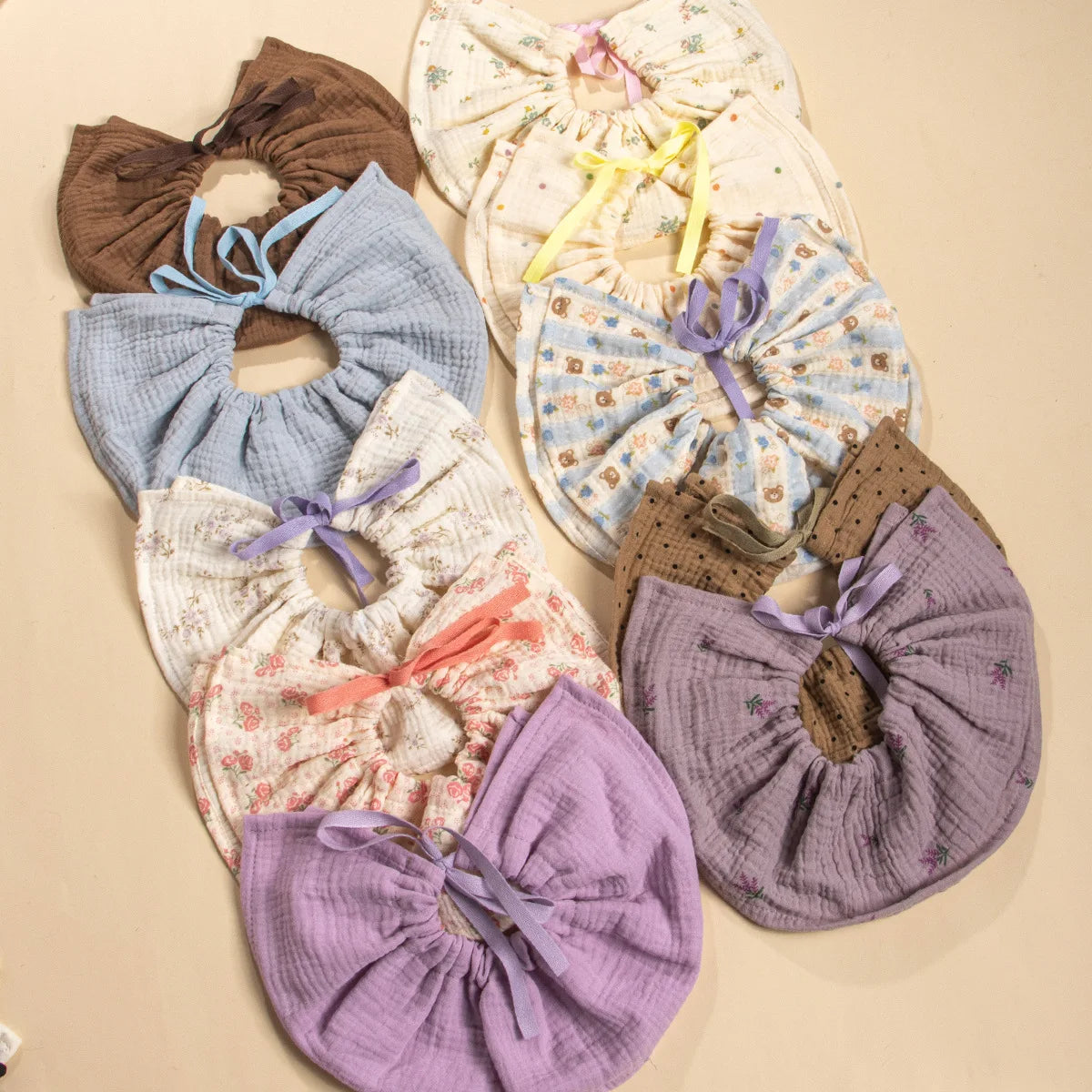 New Cute Drawstring Baby Bibs Newborn Cotton Gauze Saliva Towel Burp Cloths Bandana Scarf for Boy Girl Soft Feeding Drool Bib