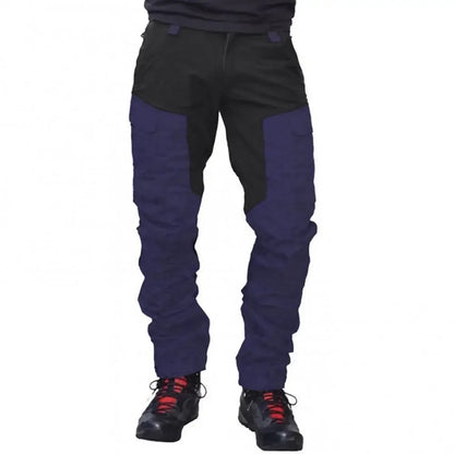 Nylon Men Cargo Pants Color Block Multi Pockets Sports Pants Work Trousers Outdoor Hiking Trekking Army Joggers Pants