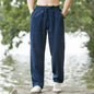 2025 New Men's Cotton Linen Pants Male Autumn New Breathable Solid Color Linen Trousers Fitness Streetwear S-3XL-5XL