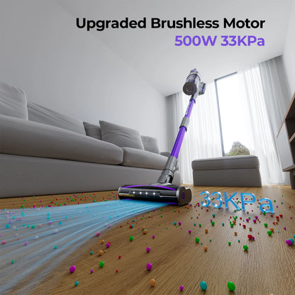 Redroad X18 500W Cordless Vacuum Cleaner 33000PA Ultra Strong Suction, Up to 65 Mins Runtime, Removable Battery 8 in 1 Handheld Stick Vacuum for Home Carpet Car