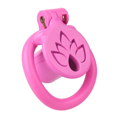 Male Chastity Cage with Lotus Design - Comfortable Self-Control Device for Abstinence, Durable ABS Material, BDSM Toy for Men