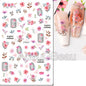 3d Nails Art Decals Spring Fruits Pink Full Tips Peony Magnolia Flowers Adhesive Sliders Stickers Decoration For Nails Manicure