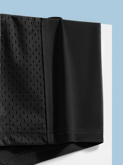 1pc Men's Ice Silk Cool Soft Comfy Boxers Briefs Men's Contrast Underwear, Mesh Breathable Comfy Stretchy Trunks