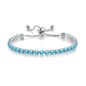 Adjustable Colorful Birthstone Tennis Bracelets for Women 4MM Crystal Bangle Female Hand Chain Trend Jewelry Accessories H133